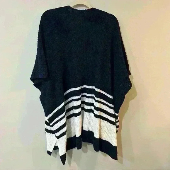 NWT Aerie Navy Blue White Oversized Long Heavy Knit Cardigan Size X-Small Small - Picture 7 of 8